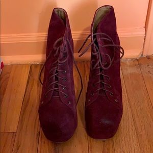 Jeffrey Campbell Wine Suede Litas